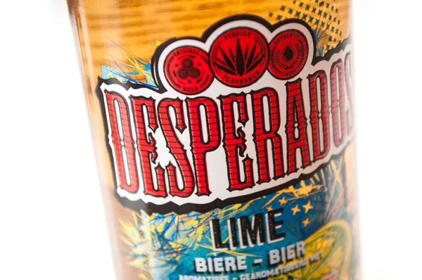 Mulhouse Frankreich März 2020 Großaufnahme Von Desperados Bierzitronenflaschen Auf Weißem — Stockfoto