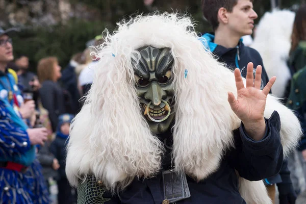 ノイエンブルク ドイツ 2020年2月23日 魔女のパレードのカーニバルマスクを持つ人々の肖像画 — ストック写真