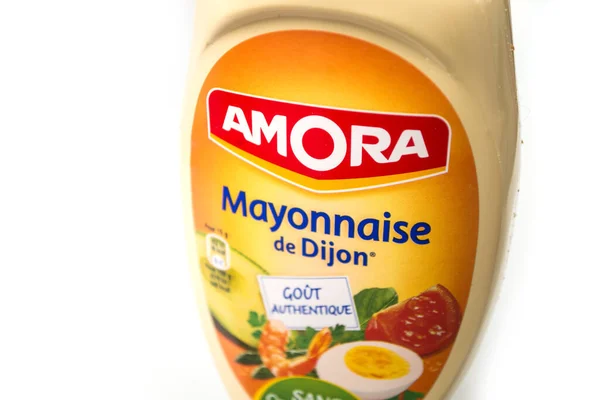Mulhouse France April 2020 Closeup Traditional Mayonaise Dijon Sauce Amora — Stock Photo, Image