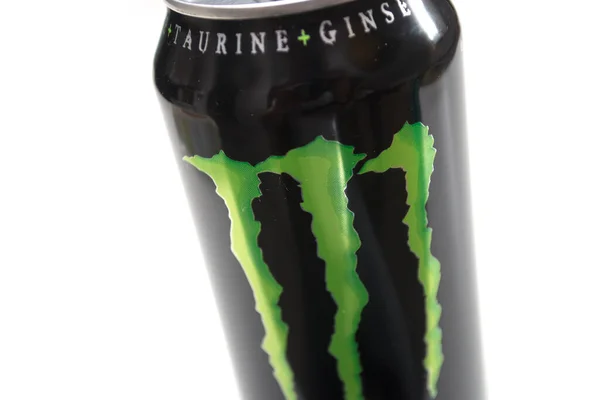 Mulhouse Frankrijk April 2020 Dicht Bij Monster Energy Drink Can — Stockfoto