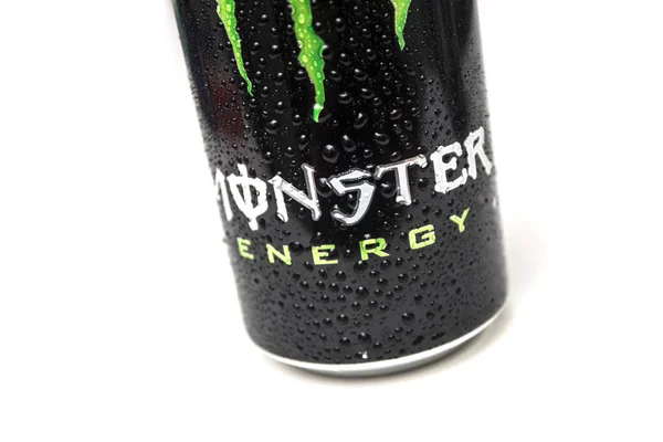 Mulhouse Francia Aprile 2020 Avvicinamento Delle Gocce Acqua Monster Energy — Foto Stock