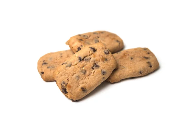 Närbild Cookies Stapla Vit Bakgrund — Stockfoto