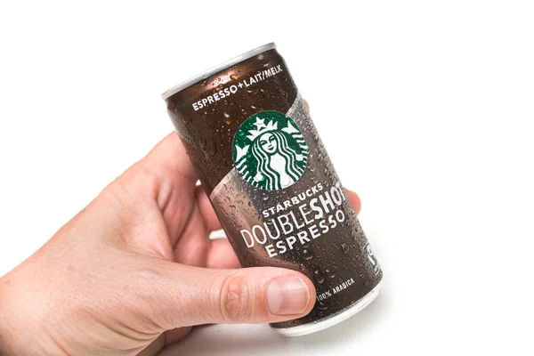 Mulhouse Frankrijk April 2020 Sluitingen Van Druppels Water Starbucks Koffiekan — Stockfoto