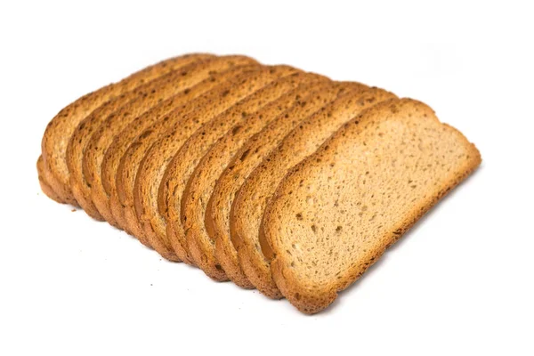 Closeup Organic Crackers Slices White Background — Stock Photo, Image