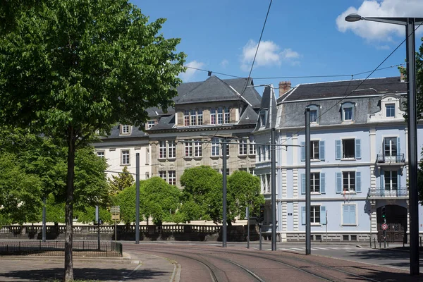 View Historic Buldings Tress Railways Street Mulhouse France — Stock Photo, Image