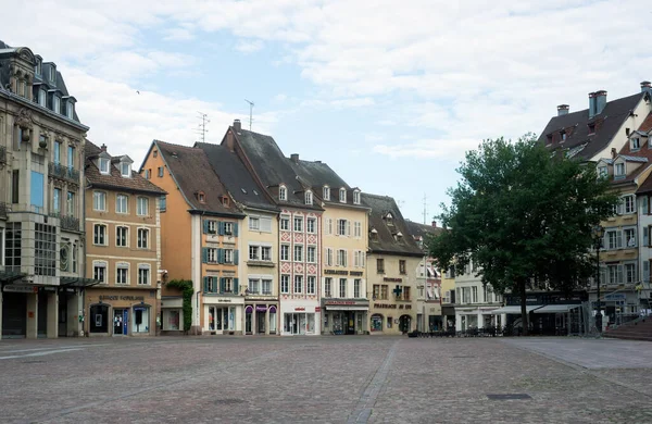 Mulhouse France May 2020 Vieuw Main Cobbles Place Historic Buildings — Stock Photo, Image