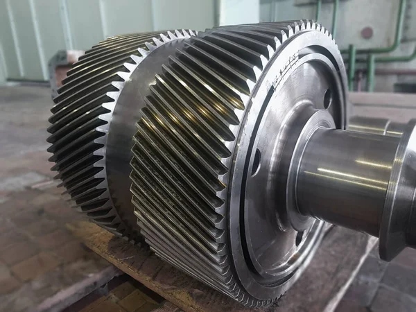 Gear Wheel Transmitting Rotational Motion Shafts Compressor — Stock Photo, Image