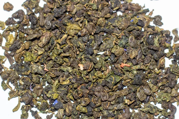Raw Green Tea White Background — Stock Photo, Image