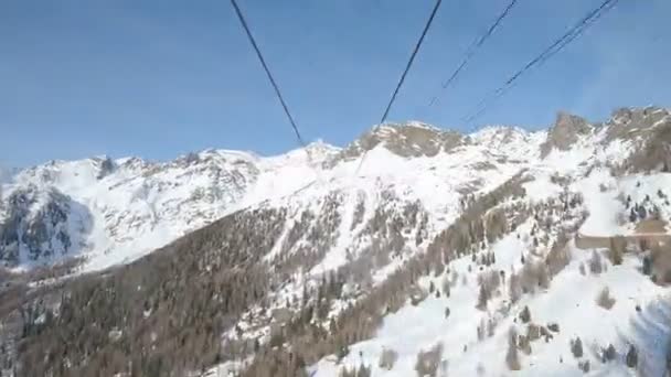 Winter Peio 3000 Pejo 300 Drohne Antenne Italien Dolomiten Trentino — Stockvideo