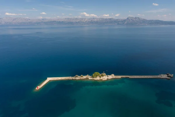 Segling Adriatiska Havet Makarska Korcula Kroatien Flygdrönare Foto Yacht Småbåtshamn — Stockfoto