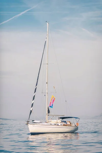 Segling Adriatiska Havet Korcula Makarska Korcula Kroatien Yacht Småbåtshamn Segling — Stockfoto