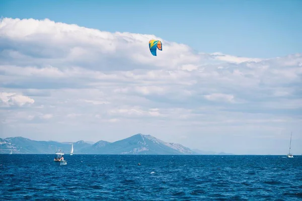 Adriyatik Denizi Nden Korcula Makarska Korcula Hırvatistan Açılıyoruz Yat Marinada — Stok fotoğraf