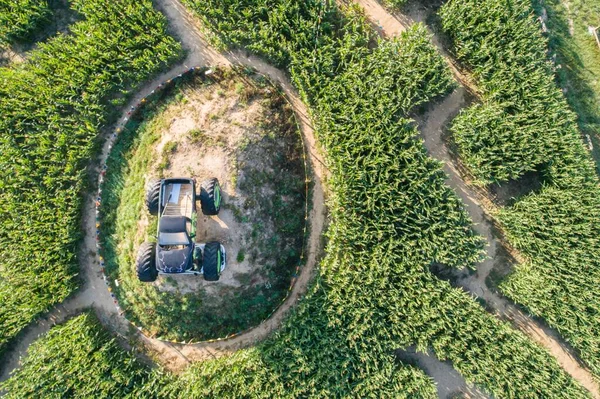 Drone Labirinto Aéreo Swarzewo Avião Carro Ufo Wladyslawowo Mar Báltico — Fotografia de Stock