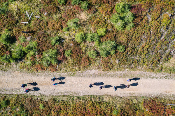  Вид с воздуха на польские горы Бескид. Малиновска скала тропа в Скшицне Силесия Польша
 