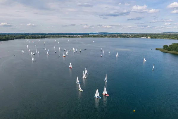 Omega Yacht Racing Segling Sjön Pogoria Dabrowa Gornicza Schlesien Polen — Stockfoto