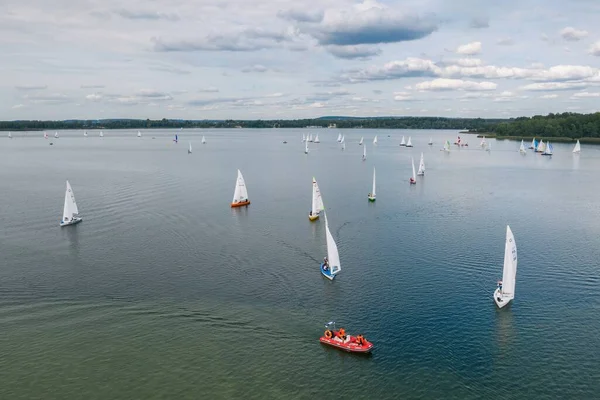 Omega Yacht Racing Segling Sjön Pogoria Dabrowa Gornicza Schlesien Polen — Stockfoto