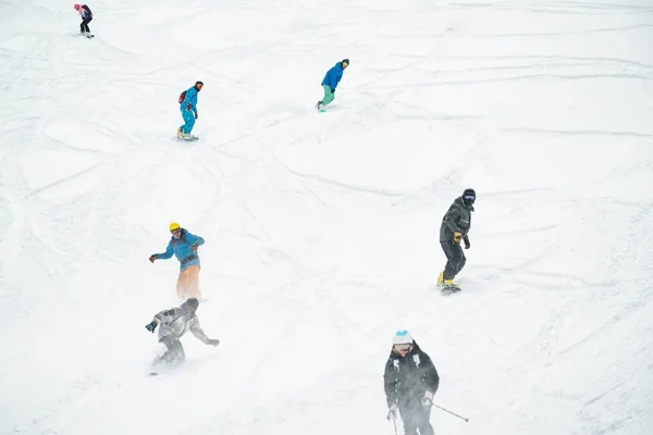 Freeride Gudauri Georgia Caucasus Resort Snowboarder Skier — Stock Photo, Image