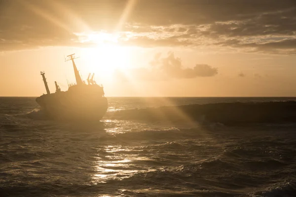 Abandoned Shipwreck Edro Sunset Peja Paphos Cyprus — Stock Photo, Image