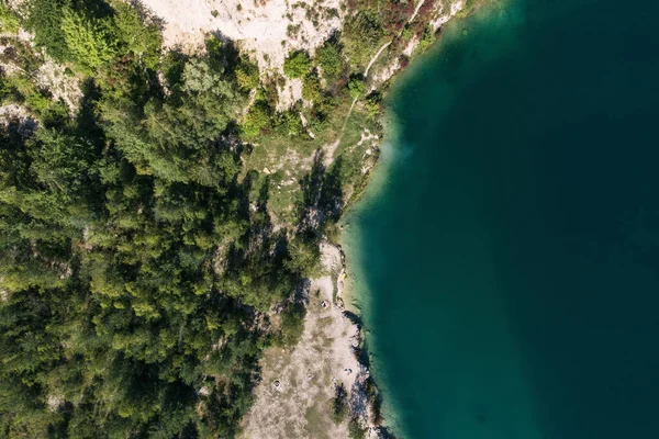 Lago Forma Coração Trzebinia Polônia Visão Drone Aéreo — Fotografia de Stock