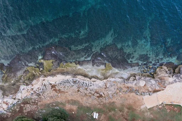 Vacaciones Mar Adriático Lanterna Porec Istarska Croacia Foto Dron Aéreo — Foto de Stock