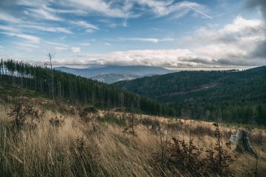 Beskid dağları Pilsko PolandPolish dağları ve tepelerinde hava aracı fotoğrafı