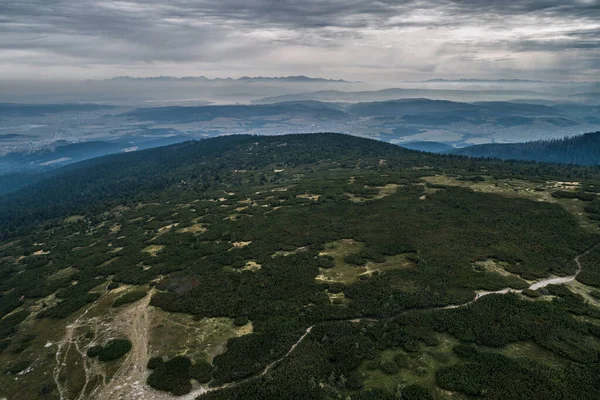 Montañas Beskid Pilsko Poloniamontañas Polacas Colinas Drone Aéreo Foto — Foto de Stock