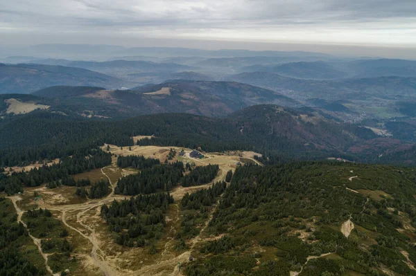 Beskid Montanhas Pilsko Polôniamontanhas Colinas Polonesas Drone Aéreo Foto — Fotografia de Stock