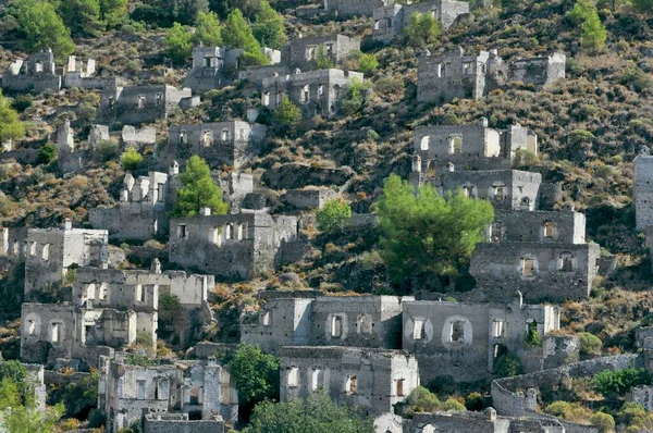 Pueblo Abandonado Kayakoy Pueblo Fantasma Fethiye Izmir Turquía —  Fotos de Stock