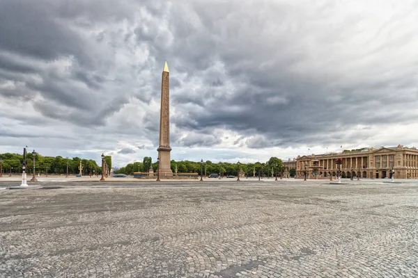 Place Concorde Parigi Vuota Durante Isolamento Covid Nessuna Macchina Trafica — Foto Stock