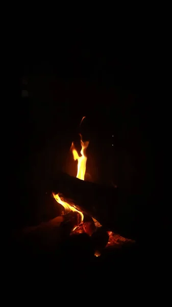 Fuego Sobre Fondo Negro Llama Energía —  Fotos de Stock