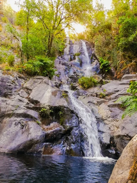 Cascata Pedra Ferida Miranda Corvo Coimbra Portogallo — Foto Stock