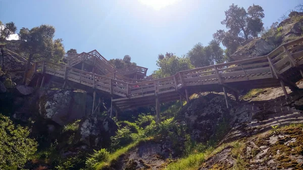 Paiva Holzstege Struktur Einem Sonnigen Tag Arouca Portugal — Stockfoto