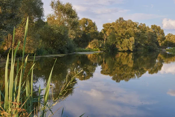 Pesca Sul Lago Nel Villaggio Dronovo — Foto Stock