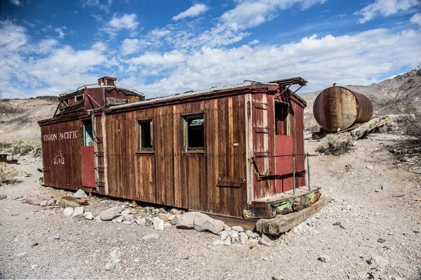 Old Abandoned Train Rhyolite Ghost Town Nevada Usa — Stock Photo, Image