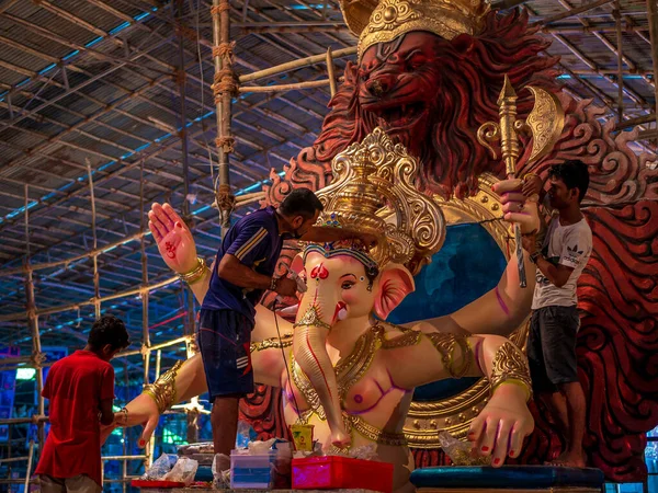 Mumbai India Septiembre 2019 Estatua Del Señor Ganesha Preparándose Para — Foto de Stock