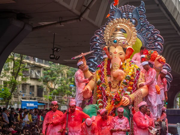 Mumbai Inde Septembre 2019 Des Milliers Dévots Saluent Lalbaugcha Raja — Photo