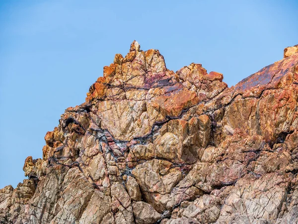 Hermosas Rocas Doradas Cerca Playa Nivati Malvan India — Foto de Stock