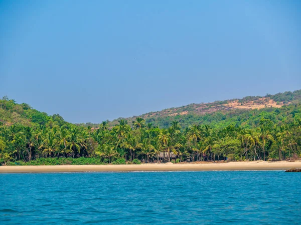 Belas Rochas Douradas Perto Praia Nivati Malvan Índia — Fotografia de Stock