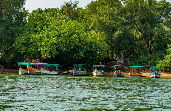 Malvan Indien December 2019 Turistbåtar Och Blå Havet Med Vacker — Stockfoto