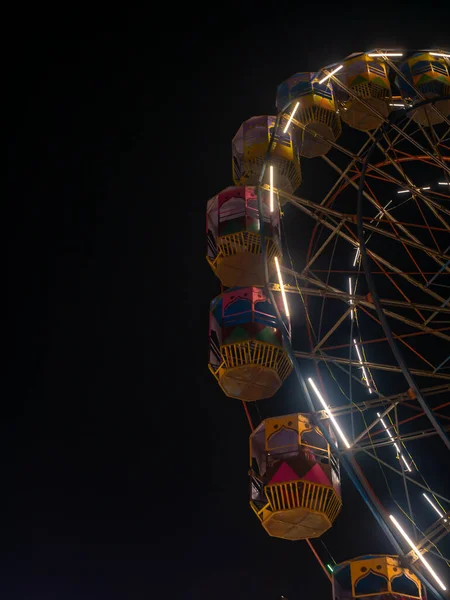 Mumbai India Decembrie 2019 Roată Gigantică Colorată Parcul Distracții Iluminat — Fotografie, imagine de stoc