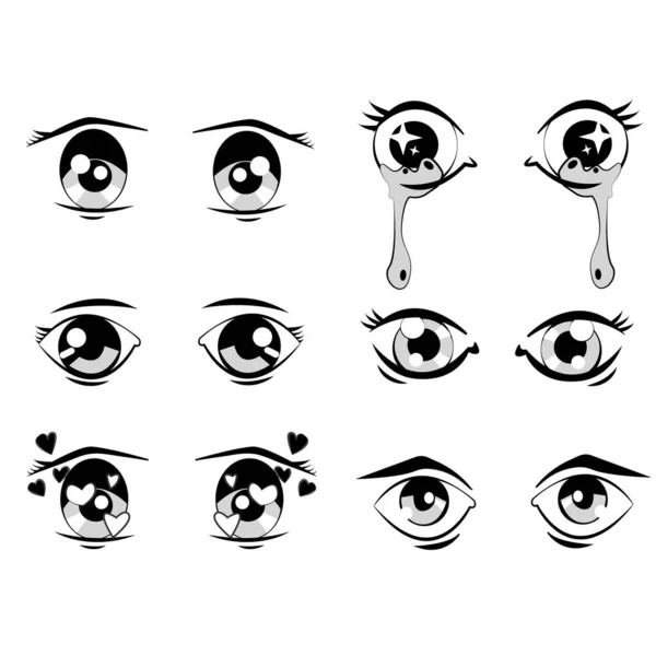 Набор Мультфильмов Eye Vector Высококачественный Оригинальный Векторный Набор Мультфильмов Eye — стоковый вектор