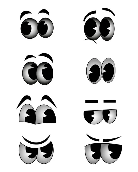 Set Cartoon Eye Vector Juego Vectores Moda Original Alta Calidad — Vector de stock