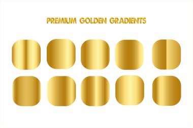 Altın gradyan vektör kümesi. Altın kareler koleksiyonu..