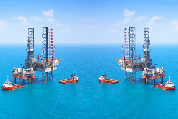 Offshore Petrol Sondaj Platformu Platformu Körfez — Stok fotoğraf