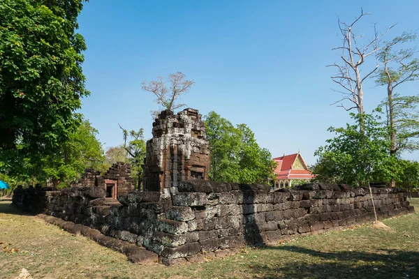 Atracción Turística Asia Antiguo Castillo Piedra Santarat Maha Sarakham Tailandia — Foto de Stock