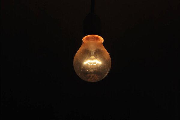 filament bulb hanging from the ceiling