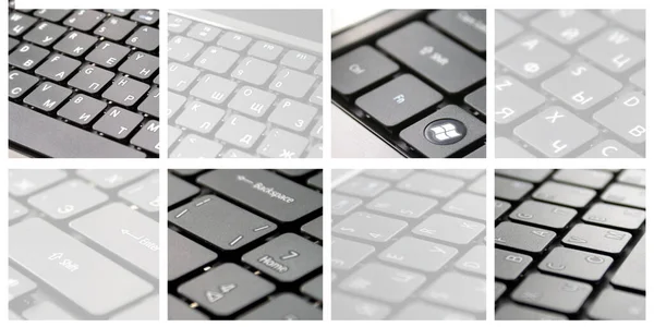 Чистый Новый Серый Ноутбук Русской Клавиатурой — стоковое фото