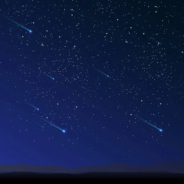 하늘과 하늘과 날아다니는 혜성들로 이루어진 아름다운 — 스톡 벡터