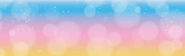 White Blurred Bokeh Blue Background Panorama — Stock Photo, Image