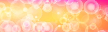 Sarı arka planda çok renkli bulanık bokeh - Panorama